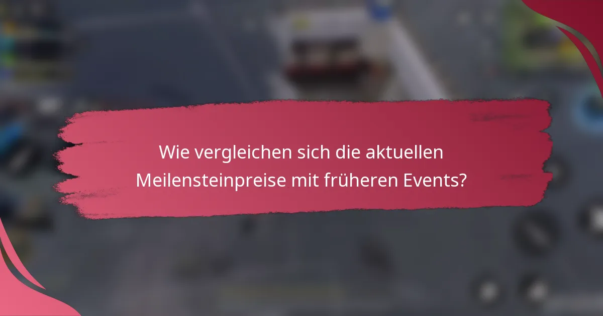 Wie vergleichen sich die aktuellen Meilensteinpreise mit früheren Events?
