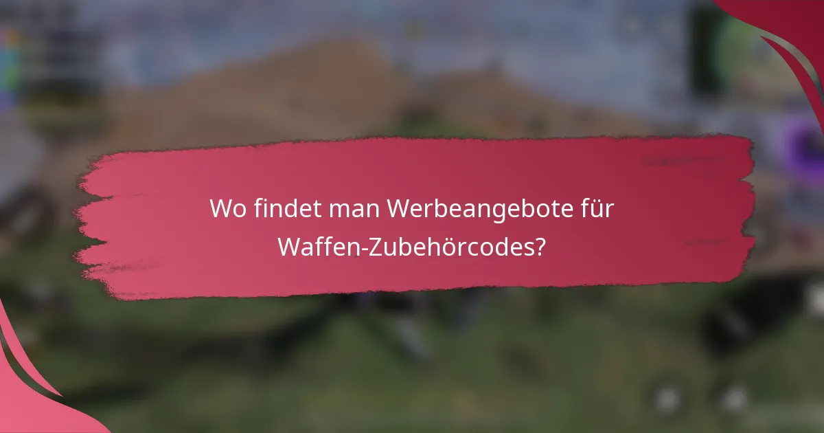 Wo findet man Werbeangebote für Waffen-Zubehörcodes?